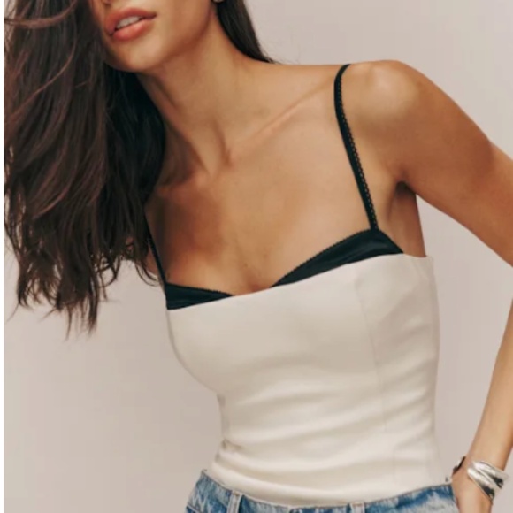 Reformation Melanie Top Ivory - Size 2 - Picture 1 of 1